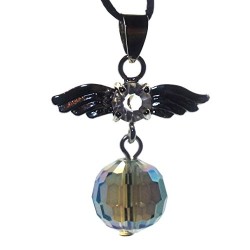 Guardian Angel Wing Aqua Hue Crystal Pendant